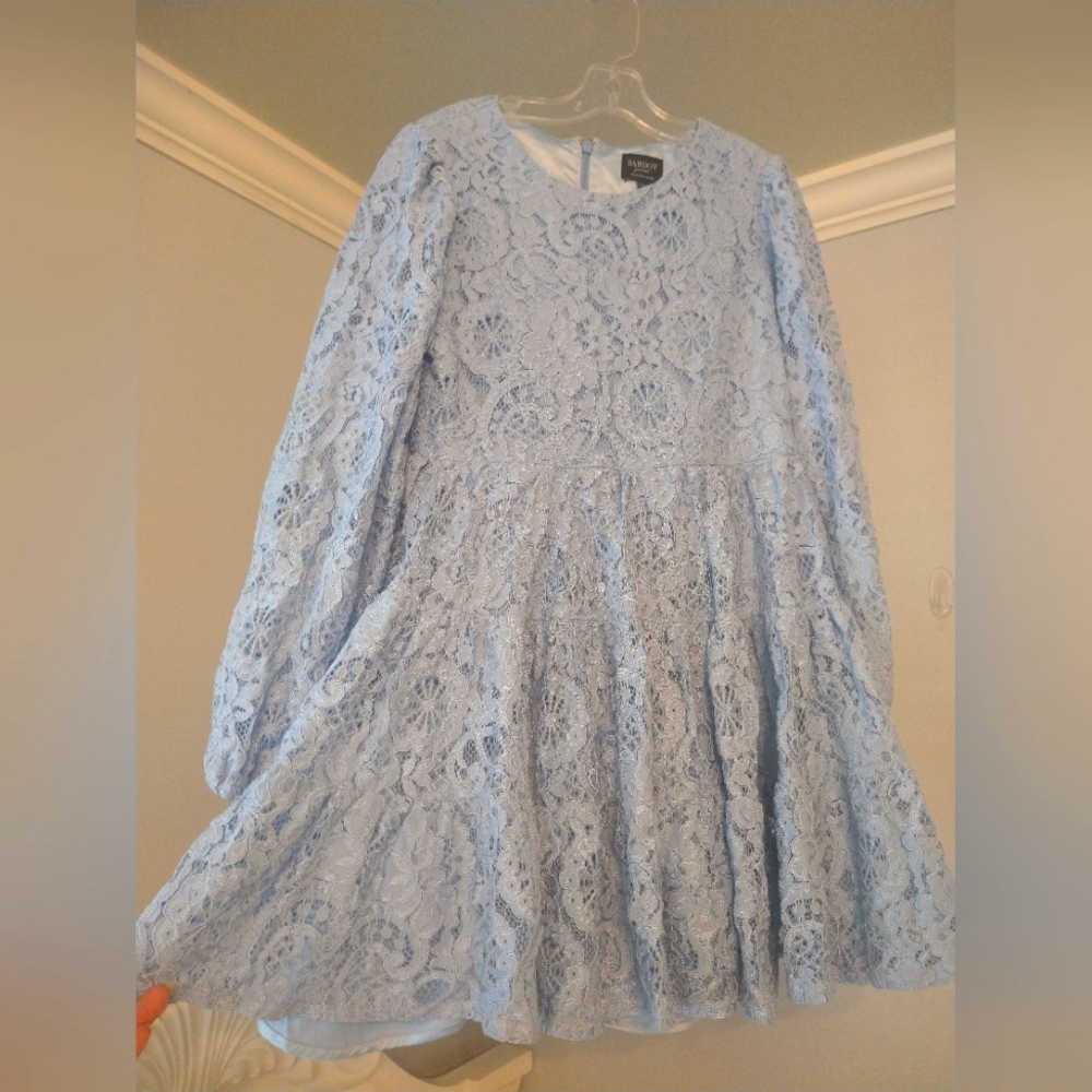 Bardot Kids Formal Dress in Light Blue Lace